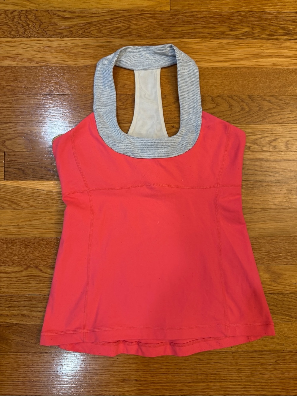Lululemon Scoopneck Racerback Tank Top in Peach/Orange Gray - Size 8